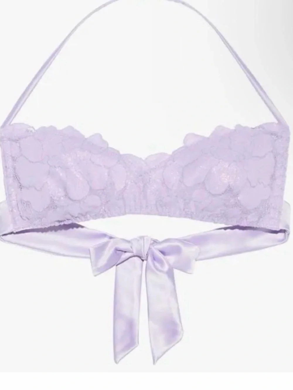Savage X Fenty Lavender Lace Bralette with Satin Back Tie